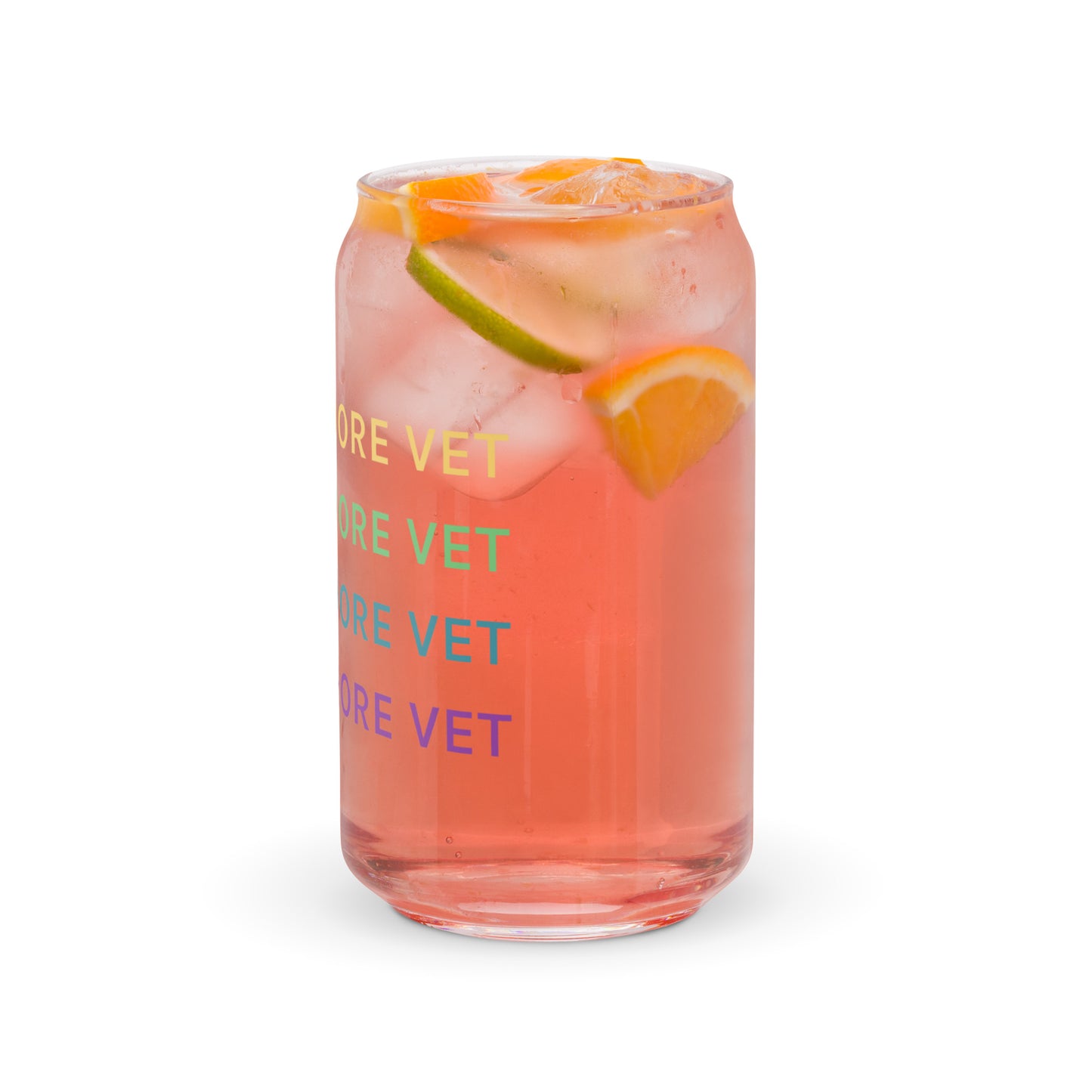 Not One More Vet Can-shaped glass