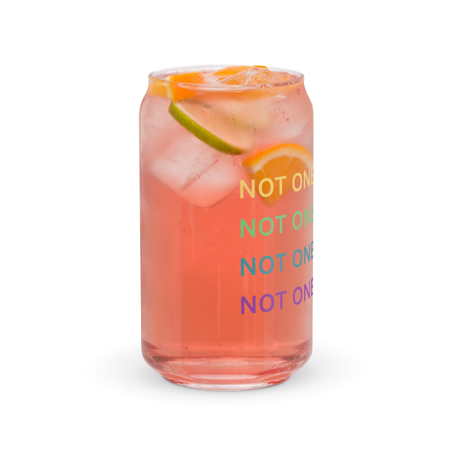 Not One More Vet Can-shaped glass