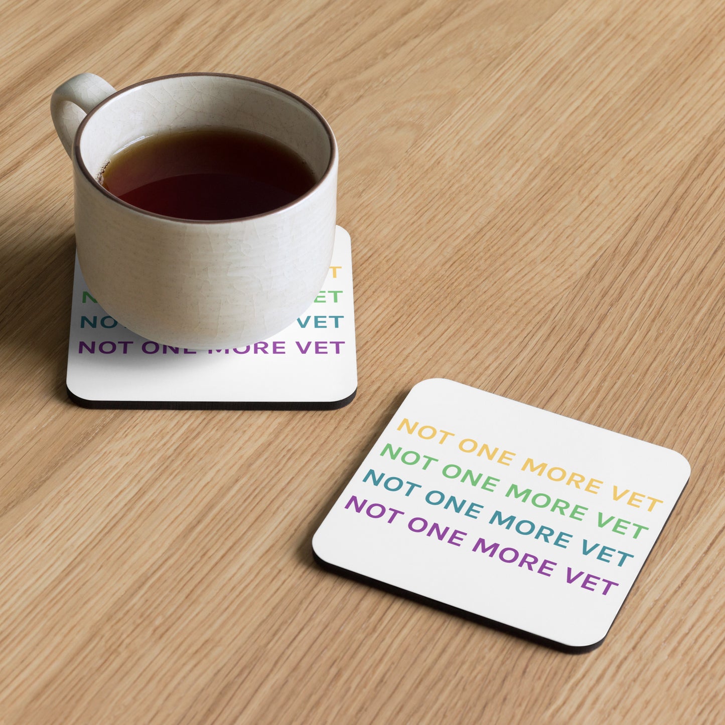 Not One More Vet Cork-back coaster