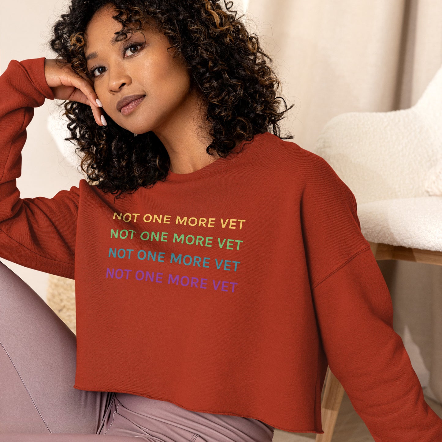 Not One More Vet Crop Sweatshirt