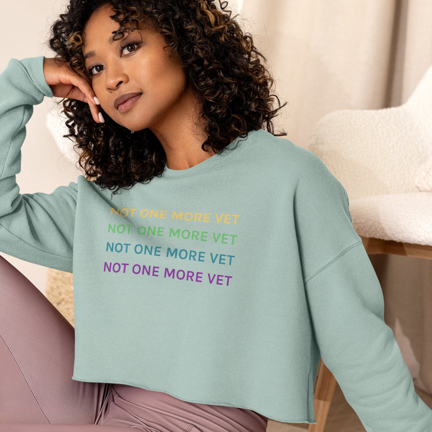 Not One More Vet Crop Sweatshirt