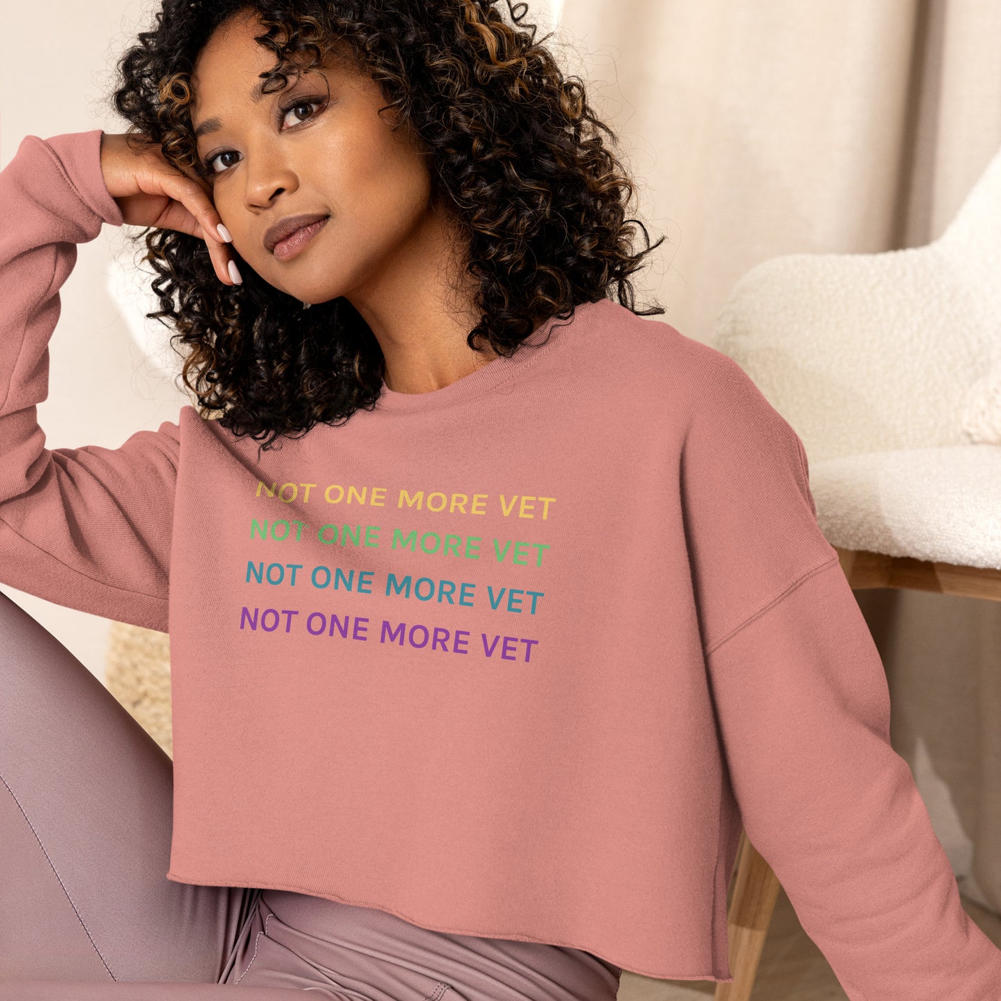 Not One More Vet Crop Sweatshirt