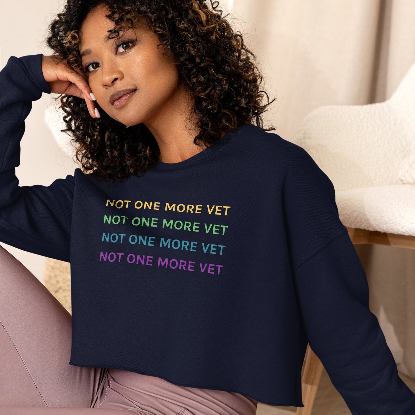 Not One More Vet Crop Sweatshirt