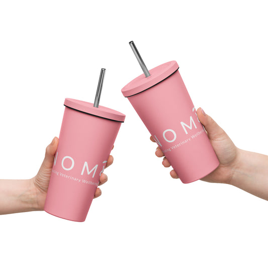 NOMV Insulated tumbler with a straw