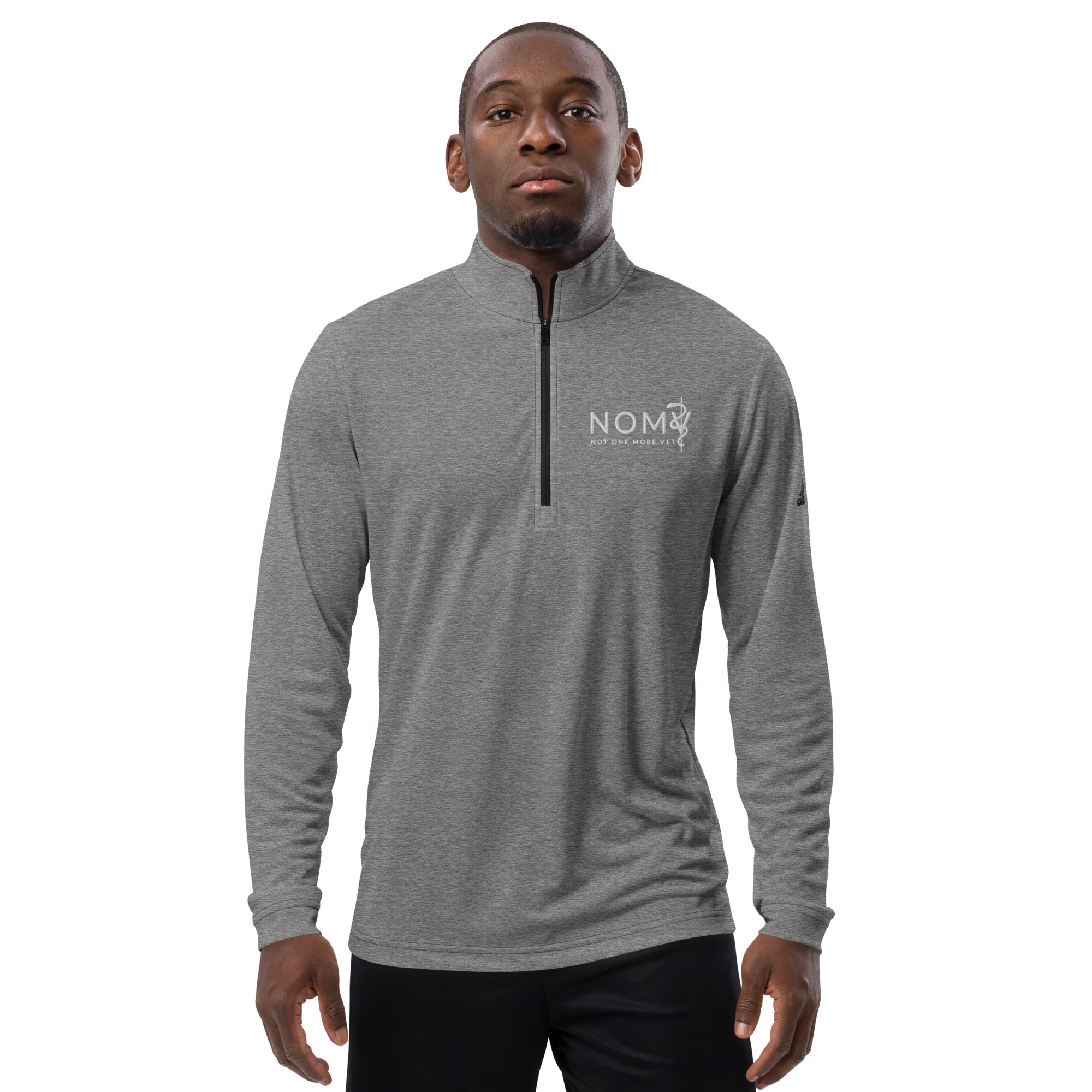 NOMV Embroidered Adidas Quarter zip pullover