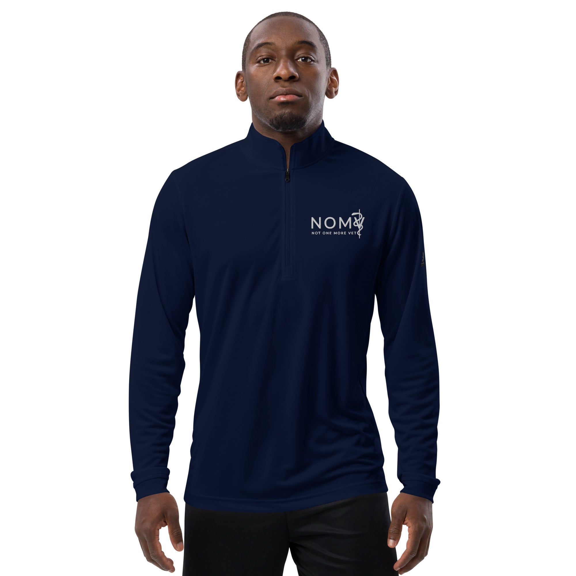 NOMV Embroidered Adidas Quarter zip pullover notonemorevet